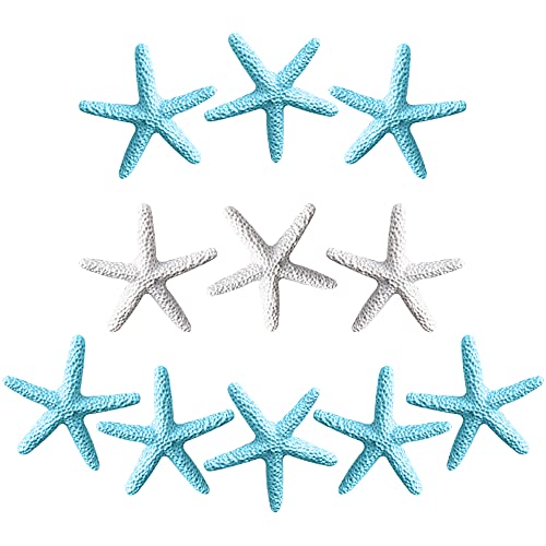 Hazrcvr Estrellas de Mar Decorativas 30 Piezas Estrellas de Mar de Color Azul y Blanco Resina Azul Estrellas de Mar Estrellas de Mar Blancas para la Decoración de Boda Decoración del Hogar