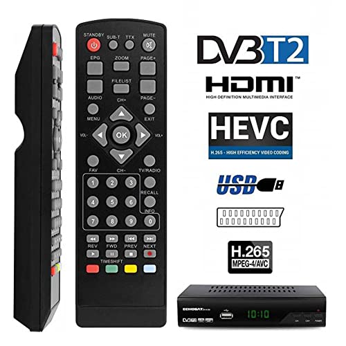 hd-line Strom 506 M DVBT-2 - Receptor Digital DVBT/T2 Compatible con Home Cinema – (HDMI 2.0, euroconector, USB 2.0, Full HD 1080P), HEVC/H.265 – H.264 / MPEG2 – MPEG4, instalación automática, Negro