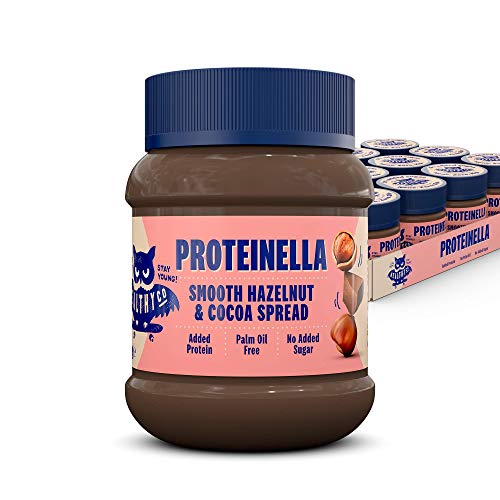 HealthyCo - Proteinella para untar con sabor a avellanas y cacao 400g - Un refrigerio saludable sin azúcar agregada, sin aceite de palma y con proteína agregada