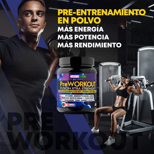 HealthyFusion by Fersa Potente Pre-Entreno Puro con Beta Alanina, L-Arginina AAKG, Creatina, Cafeína, Taurina, Mejora el rendimiento físico, Favorece el crecimiento muscular, 300g