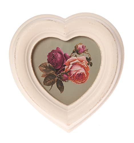 HEART PHOTO FRAME CREAM SHABBY CHIC VINTAGE