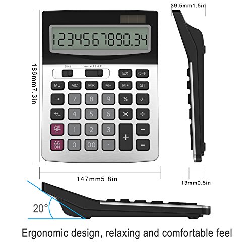 Helect H-1006- Calculadora Sobremesa de Oficina, Plata