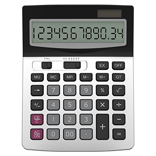 Helect H-1006- Calculadora Sobremesa de Oficina, Plata