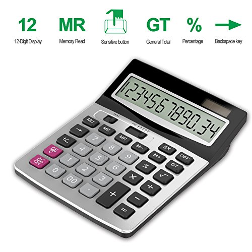 Helect H-1006- Calculadora Sobremesa de Oficina, Plata