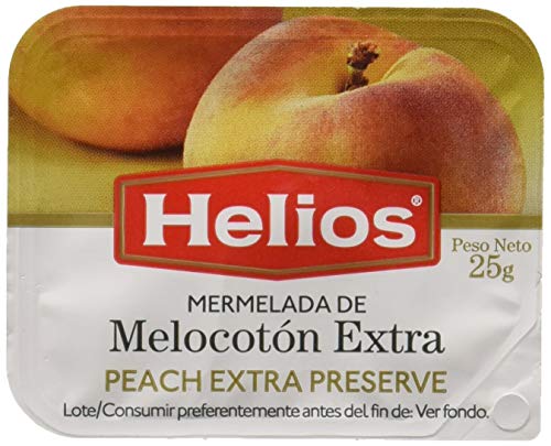 Helios Mermelada de Melocotón - Bandeja con 64 unidades de 25 gr