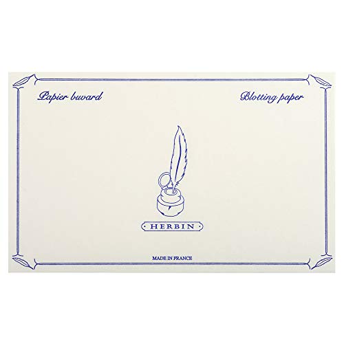 Herbin 25500T - Une pochette de 10 buvards 12x16 cm 240g, Blanc