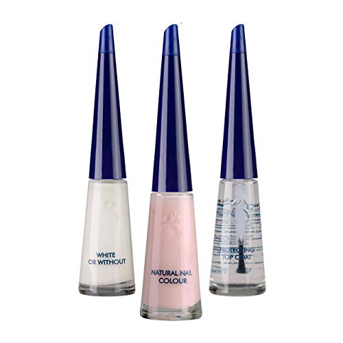 Herome - Set de Manicura Francesa Rosa Fresco, 3 x 10 ml | Kit Esmalte Manicura Francesa con Base Rosa Suave, Fórmula Fortalecedora Máxima Protección ante Desgarro