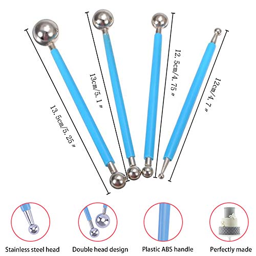 Herramientas de Decoración de Pasteles, 13PCS Herramientas para Modelar Fondant, Conjunto de Herramientas de Modelado de Fondant, Adecuado para Hornear, Decorar Pasteles