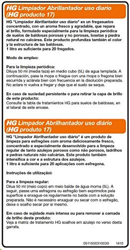 HG 115100130 Limpiador Abrillantador Uso Diario para Baldosas, Blanco, Fruit Punch, 1 litro