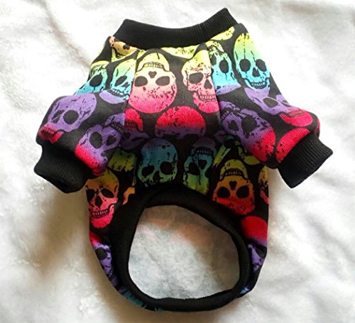 Hillento Ropa para Perros, Halloween Gato pequeño Gato Ropa para Mascotas Colorido cráneo Fantasma suéter Halloween Ropa