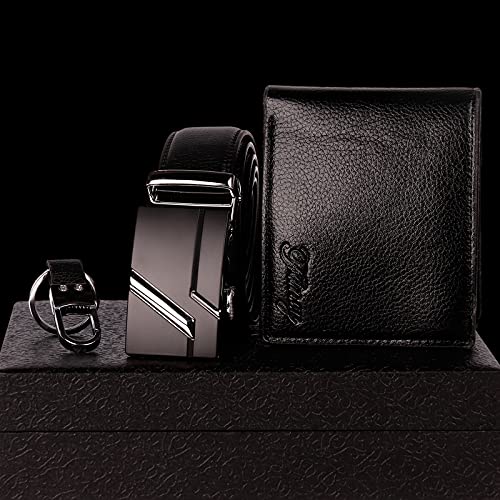 Hisonwel Elegante regalo para hombres, Cinturón,Llavero,Billetera para cada hombre elegante Día de San Valentín / Aniversario de bodas / Idea de navidad