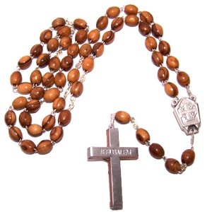 Holylandmarket Rosaries Madera de Olivo con Agua Bendita del Río Jordán - con Certificado de Autenticidad (51 cm o 20 pulgadas)