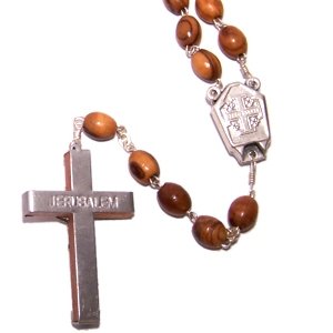 Holylandmarket Rosaries Madera de Olivo con Agua Bendita del Río Jordán - con Certificado de Autenticidad (51 cm o 20 pulgadas)