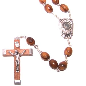 Holylandmarket Rosaries Madera de Olivo con Agua Bendita del Río Jordán - con Certificado de Autenticidad (51 cm o 20 pulgadas)