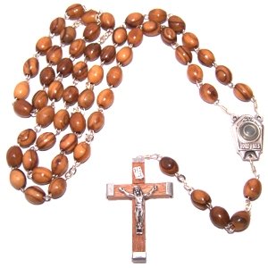 Holylandmarket Rosaries Madera de Olivo con Agua Bendita del Río Jordán - con Certificado de Autenticidad (51 cm o 20 pulgadas)