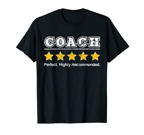 Hombre Coach 5 Star Review. Regalo perfecto recomendado para entrenador Camiseta
