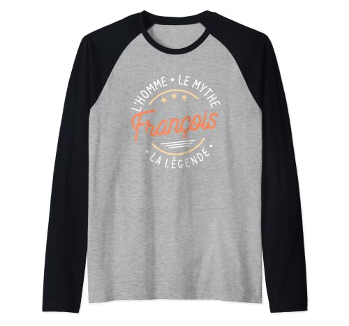 Hombre Idea de regalo francés con nombre para francés. Camiseta Manga Raglan