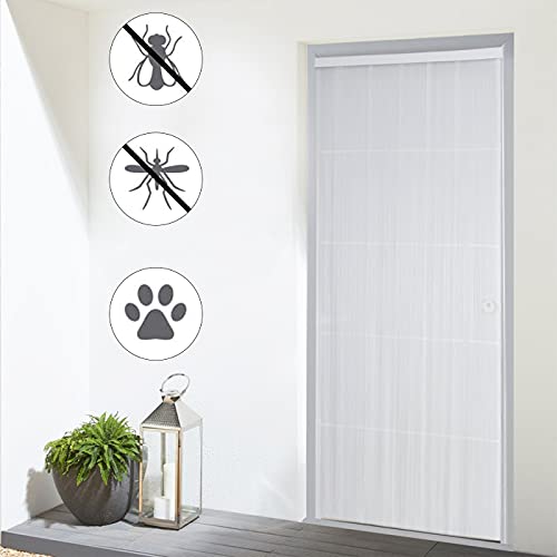 HOME MERCURY – Cortina plana para puerta exterior o interior, material PVC – libre de insectos (210x90CM, PERFIL MARRON P18)