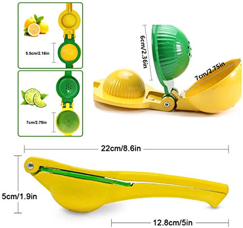 HomeTeck® Exprimidor de Limón 2 EN 1, Exprimidor de Naranja Manual Exprimidor de Cítricos, Aleación de Aluminio, Sin BPA, Apto para Lavavajillas.