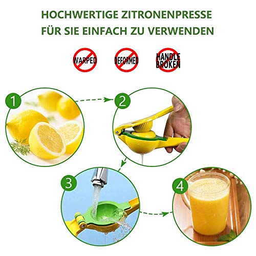 HomeTeck® Exprimidor de Limón 2 EN 1, Exprimidor de Naranja Manual Exprimidor de Cítricos, Aleación de Aluminio, Sin BPA, Apto para Lavavajillas.