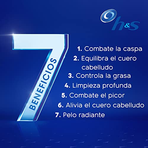 h&s 7en1 Eficaz champú anticaspa Prevención Caída, con cafeína, 300 ml x6