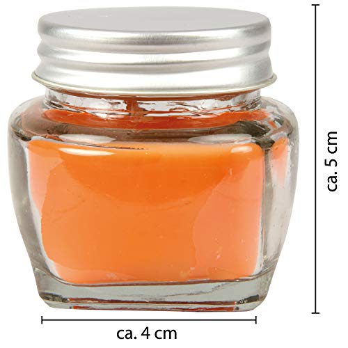 HS Candle Vela aromática en vaso de cristal con tapa, 2 unidades con 7 horas de combustión, altura: 5 cm, diámetro: 6 cm