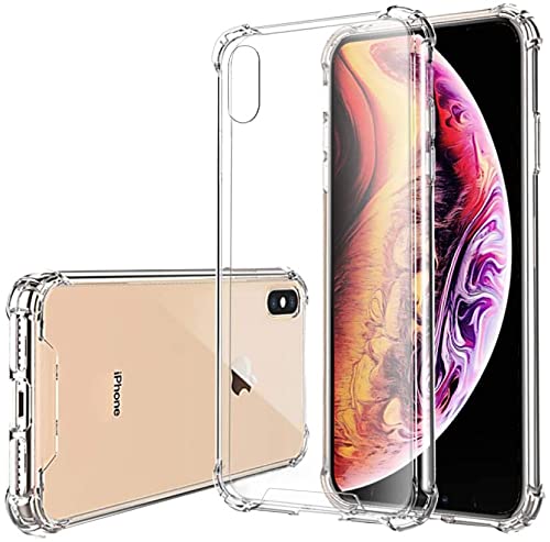 Hually Funda para iPhone XS MAX, Suave TPU Gel Ultra Fina Protección a Bordes, Compatible con Carga Inalámbrica Enjaca,Borde de Silicona Suave Funda iPhone XS MAX –Transparente(6.5'')