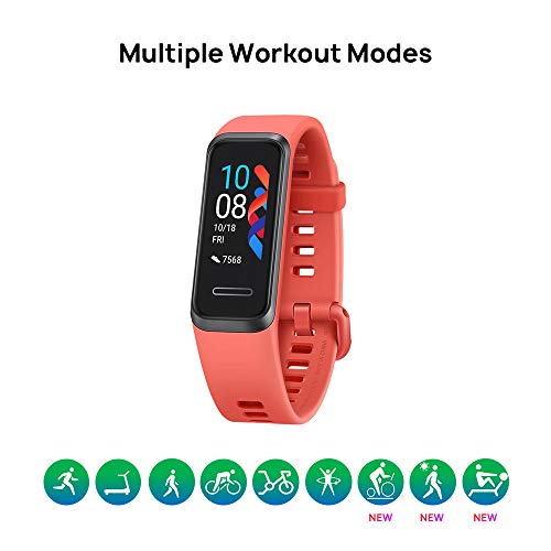 HUAWEI Band 4- Pulsera de actividad con pantalla a color TFT de 0.96 pulgadas, monitorización continua con HUAWEI TruSeen 3.5 24/7, monitoreo del sueño, resistencia al agua 5ATM, Amber Sunrise