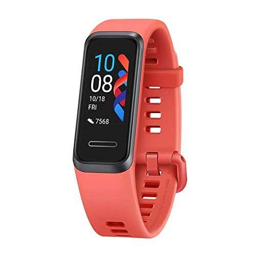 HUAWEI Band 4- Pulsera de actividad con pantalla a color TFT de 0.96 pulgadas, monitorización continua con HUAWEI TruSeen 3.5 24/7, monitoreo del sueño, resistencia al agua 5ATM, Amber Sunrise