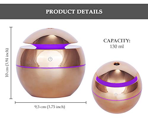 Humidificador aceites Esenciales electrico con 2 filtros incluidos difusor aceites Esenciales humificador de Aromas difusor de Aromas aromaterapia Oficina Cambio Color luz Redondo