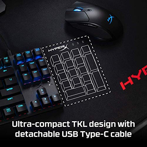 HyperX Alloy Origins Core – Teclado mecánico para juegos RGB, Tenkeyless, interruptores HyperX Aqua, (QWERTY – US Layout)