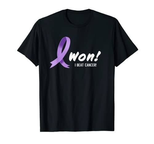 I Beat Cancer, I Won! Cinta de lavanda para todo tipo de cáncer Camiseta