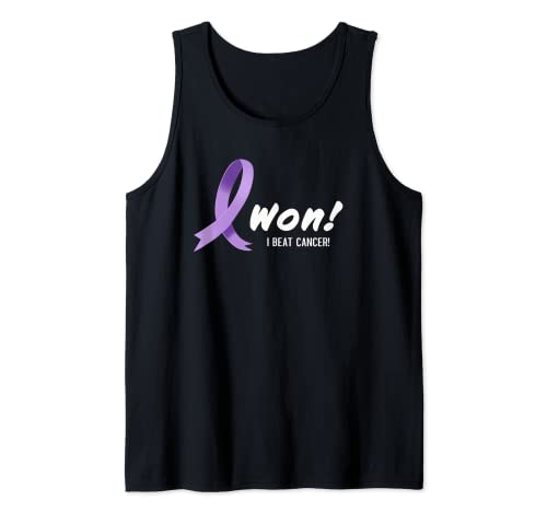 I Beat Cancer, I Won! Cinta de lavanda para todo tipo de cáncer Camiseta sin Mangas