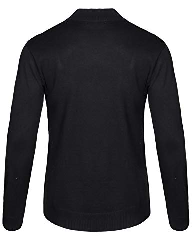 iClosam SuéTer Hombre Invierno CláSico con Cuello En V JerséIs Hombre De Manga Larga(Negro 1,XL)