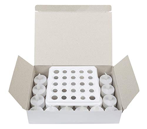 Idena 50023 - Velas de té LED, 24 piezas, velas eléctricas con luz parpadeante, pilas incluidas, decoración para bodas, fiestas, navidad, en caja, pascua, como luz de ambiente