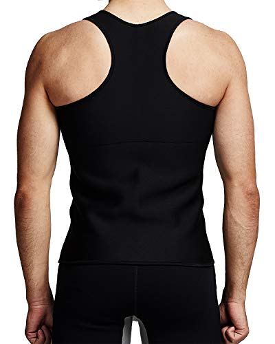 IFLOVE Body Shaper para Hombre, Sudor Caliente, Camiseta sin Mangas, Chaleco de Sauna Adelgazante, Camisa térmica con Cremallera (M)