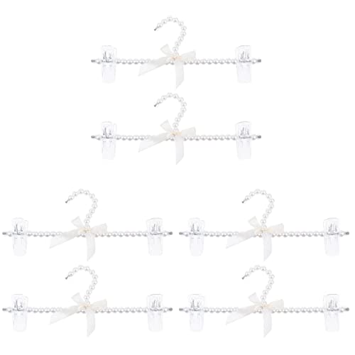 ifundom Decoraciones de Navidad 6 piezas de perlas artificiales pantalones perchas ropa colgantes perchas ropa perchas