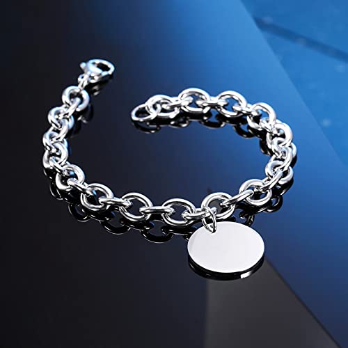 INBLUE Pulsera con Foto Personalizada Joyería de Eslabones de Acero Inoxidable Imagen Personalizada Fecha Nombre para Mujeres Hombres Parejas Chicas Novia Aniversario de la Familia Regalos