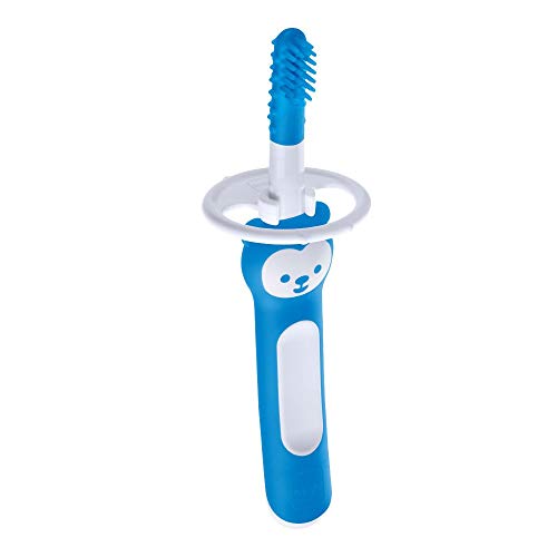 Intrucciones en lengua extranjera - MAM Massaging Brush ZEDMM702M - Cepillo para la limpieza de la cavidad oral del niño, 3 meses, azul