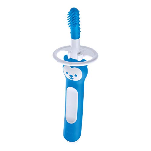 Intrucciones en lengua extranjera - MAM Massaging Brush ZEDMM702M - Cepillo para la limpieza de la cavidad oral del niño, 3 meses, azul