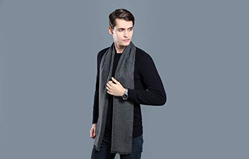 Irypulse Compruebe la franja Bufanda de gran tamaño para Hombres Dark Gray 180cm* 30cm