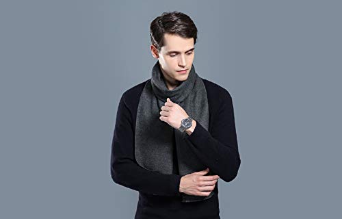 Irypulse Compruebe la franja Bufanda de gran tamaño para Hombres Dark Gray 180cm* 30cm