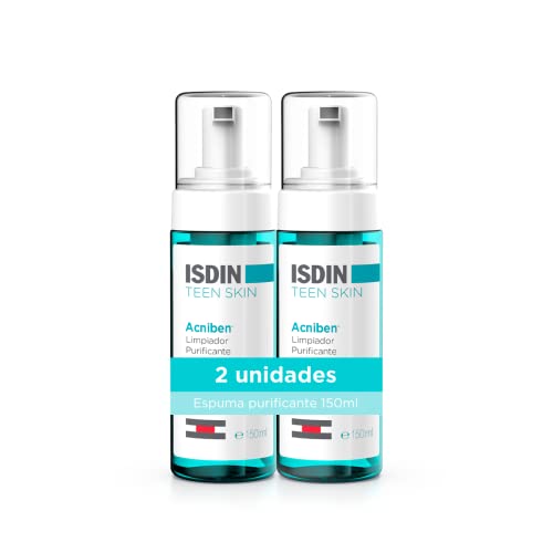 ISDIN ACNIBEN Gel Limpiador Purificante Espuma, Pack de 2 Unidades, Limpia los Poros en Profundidad, Regula el Exceso de Sebo, 2 x 150 ml