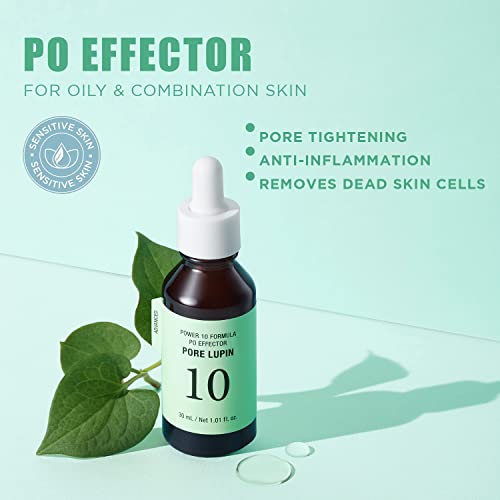 It'S SKIN Power 10 Formula PO Effector Ampoule Serum 30ml (1.01 fl oz) - Esencia suavizante sedosa para tensar los poros y controlar el sebo, solución para minimizar los poros