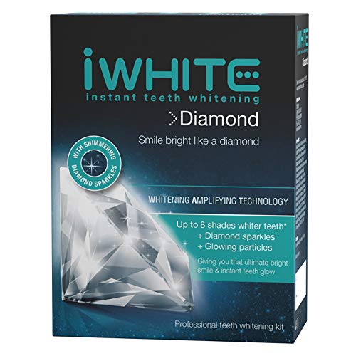 iWhite Diamond Kit de blanqueamiento dental instantáneo - Tecnología de amplificación de blanqueamiento - Hasta 8 tonos más blancos - 10 bandejas precargadas - Blanqueamiento dental profesional