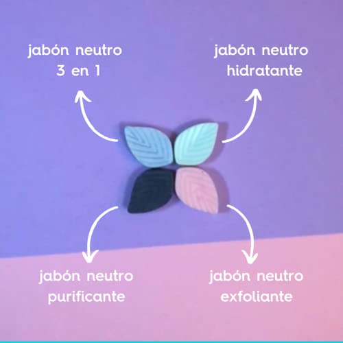 Jabones Faciales Pack Surtido Para Regalar: Jabón Neutro Facial Para Todo Tipo De Piel, Jabón Exfoliante De Poros, Hidratante Con Aloe, Desmaquillador Facial Natural y Purificante Anti Acné