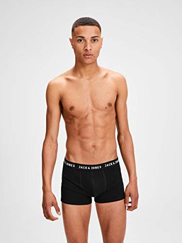 JACK & JONES Jachuey Trunks 5 Pack Noos Calzoncillos Boxer Hombre, Negro (Black Detail), L (Pack de 5)