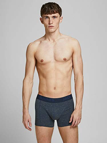 Jack & Jones Jacjames Trunks Noos-Pack de 3 Unidades Bóxer, Azul Marino/Detalle: Azul – Azul, L para Hombre