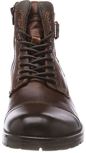 JACK & JONES JFWALBANY Leather STS, Biker Boots Hombre, Marrón(Brown Stone Brown Stone), 43 EU