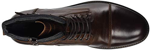 JACK & JONES JFWALBANY Leather STS, Biker Boots Hombre, Marrón(Brown Stone Brown Stone), 43 EU